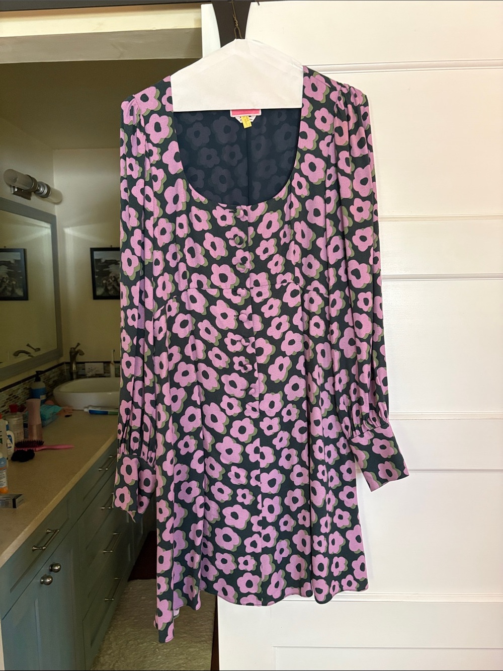 Kate spade violet  Floral Swing Dress with Scoop Neck